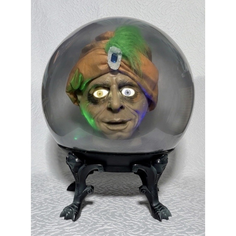 Gemmy Animated Swami Fortune Teller Spirit Ball Halloween Prop w/ Adapter READ